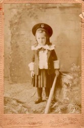 Antique photo: girl with HMS Nelson cap 