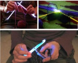 LED knitting needles