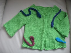 Almost complete snake charmer sweater: Just add buttons