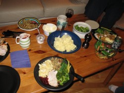 Thanksgiving Dinner at Zoom's coffee table